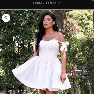 Reese 2.0 Elegant White Off-Shoulder Wedding Dress/Bridal Shower